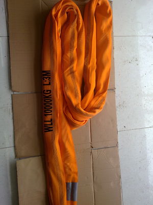 خرید حلقه باربرداری گرد پلی استر با تحمل بار سنگین 10 تن EN1492-2 نرم نارنجی online manufacture