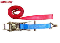 Blue Heavy Duty Ratchet Straps , Lockable Tie Down Straps EN12195-2 Standard